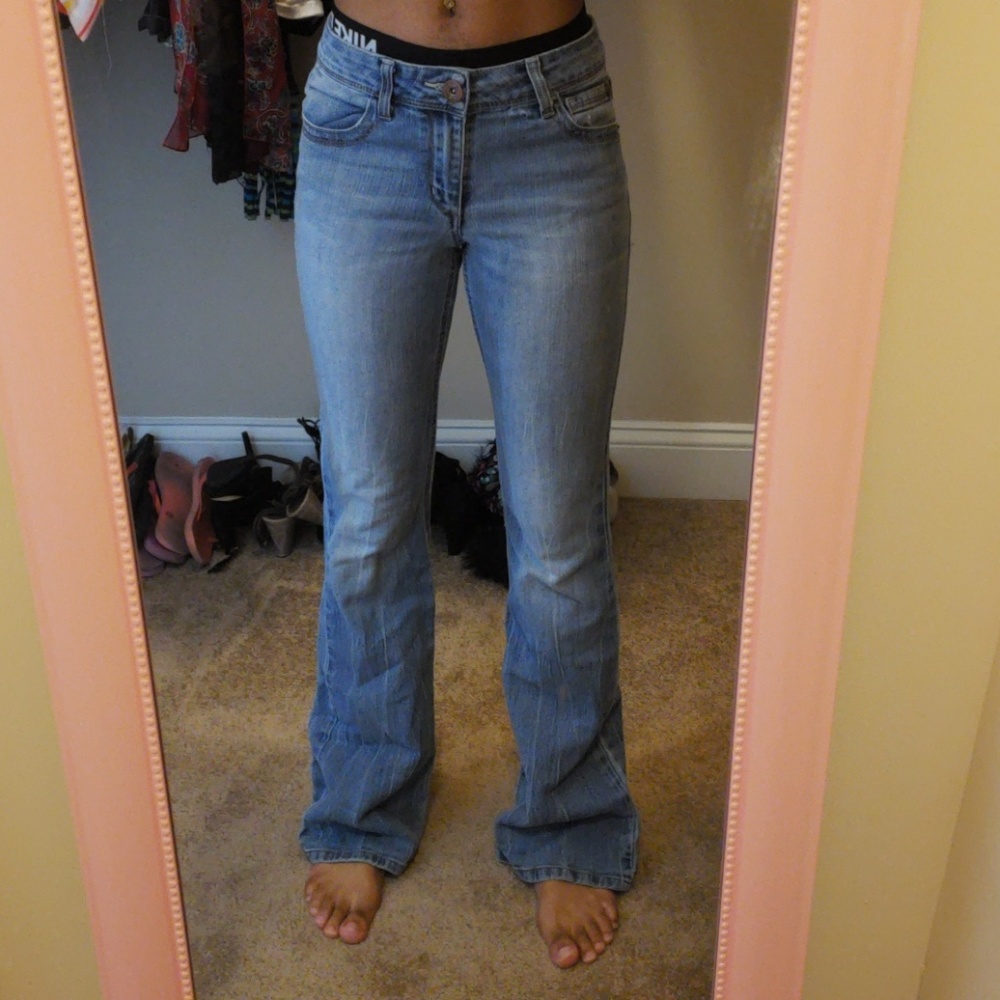 Medium wash GLO flare jeans